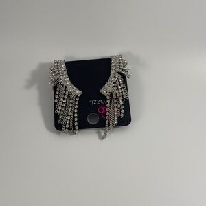 Dazzling Silver Rhinestone post & Ear Crawler earrings.